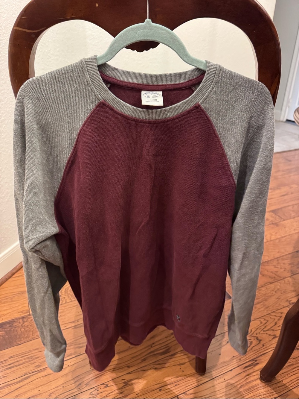 Brooks Brothers Maroon and Gray Crewneck Sweatshirt